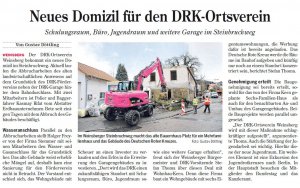 Neues Domizil für den DRK-Ortsverein